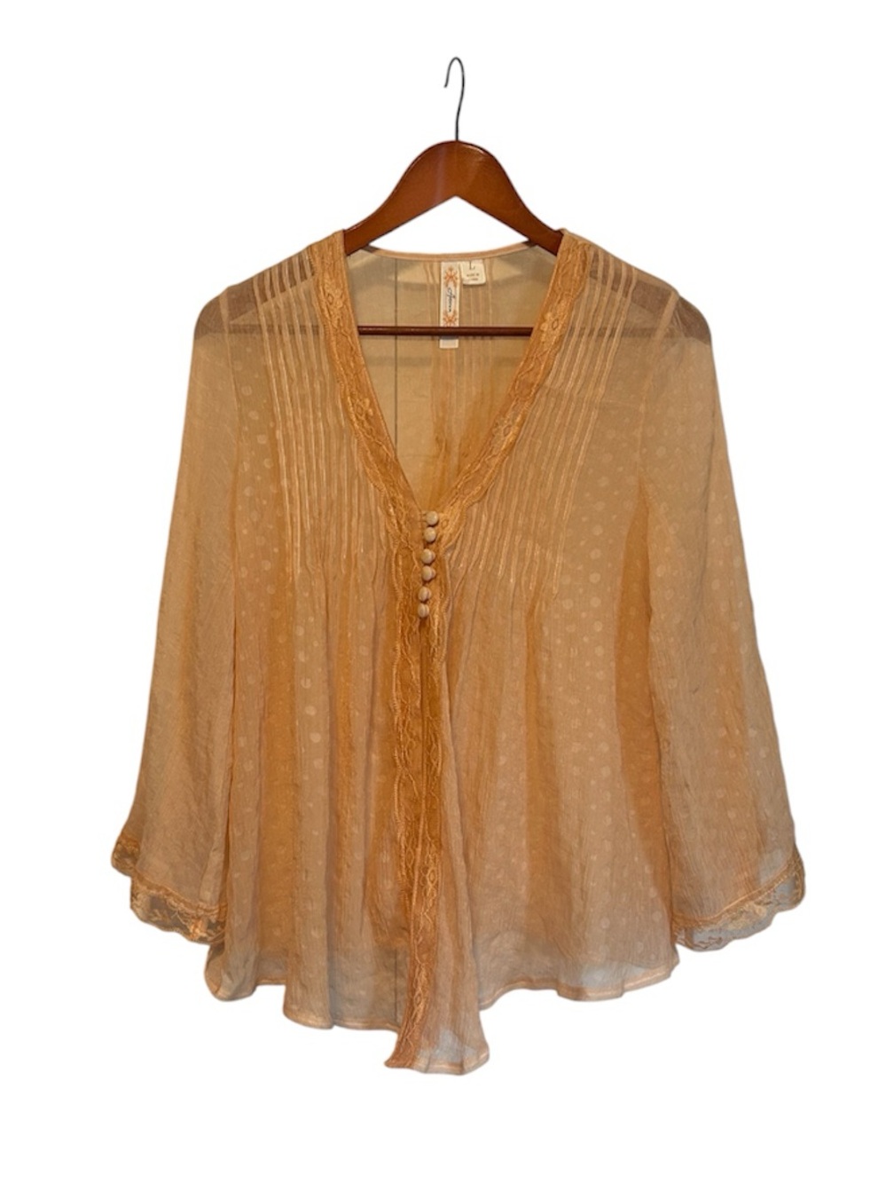 [Adiva] Peach Sheer Top